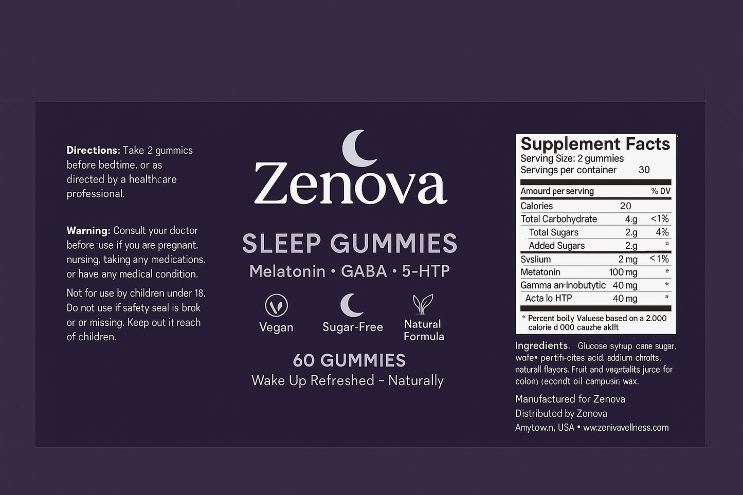 Zenova Sleep Gummies - Natural Sleep Aid with Melatonin & Herbs